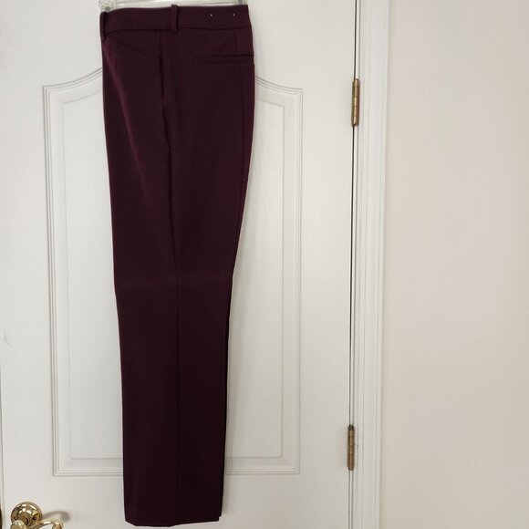 Chicos's Size 2 (Misses 12 Reg) Bi-stretch Career/Casual Pants Straight Leg Wine - Picture 7 of 13